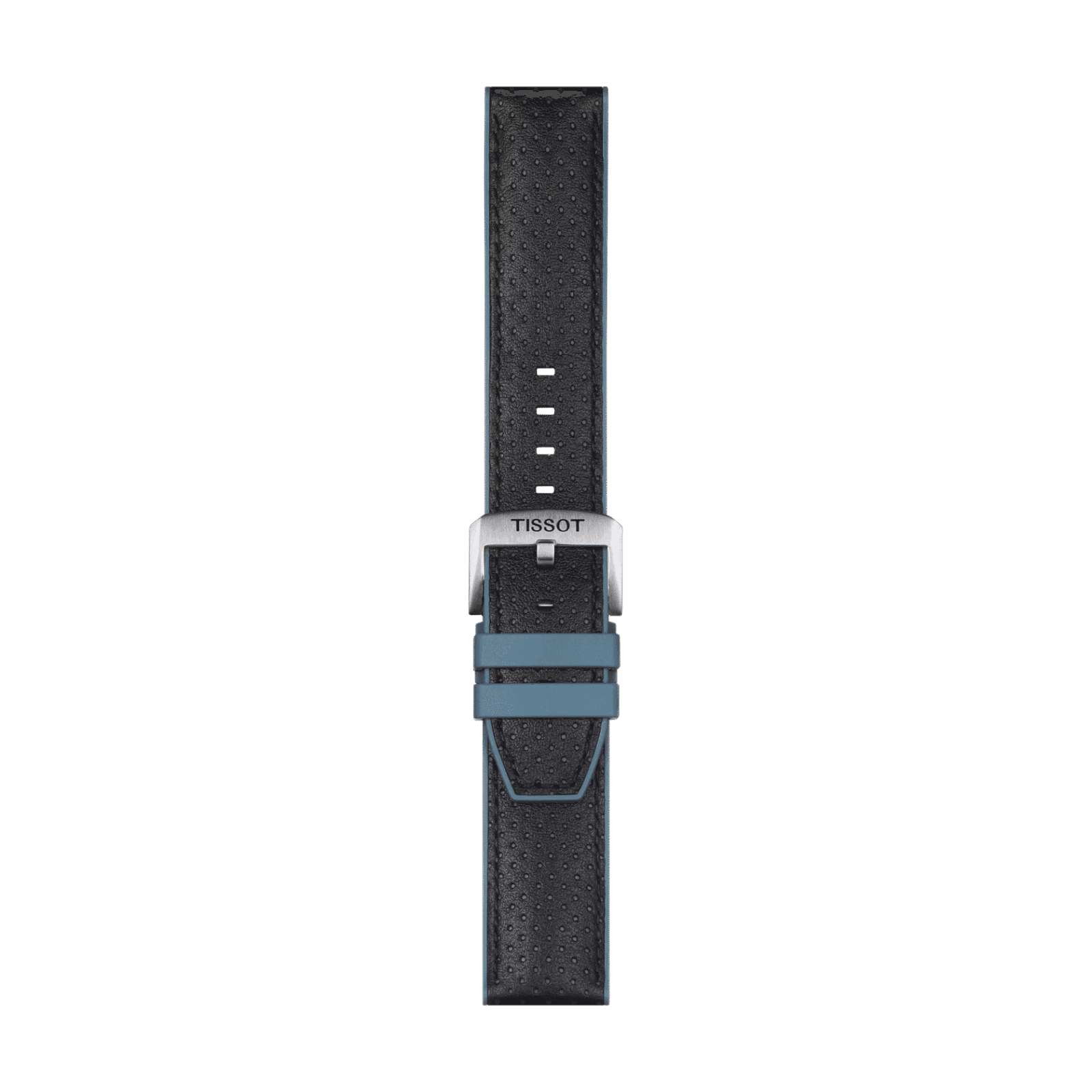 Tissot mavi deri ve kauçuk kayış boynuz aralığı 22 mm