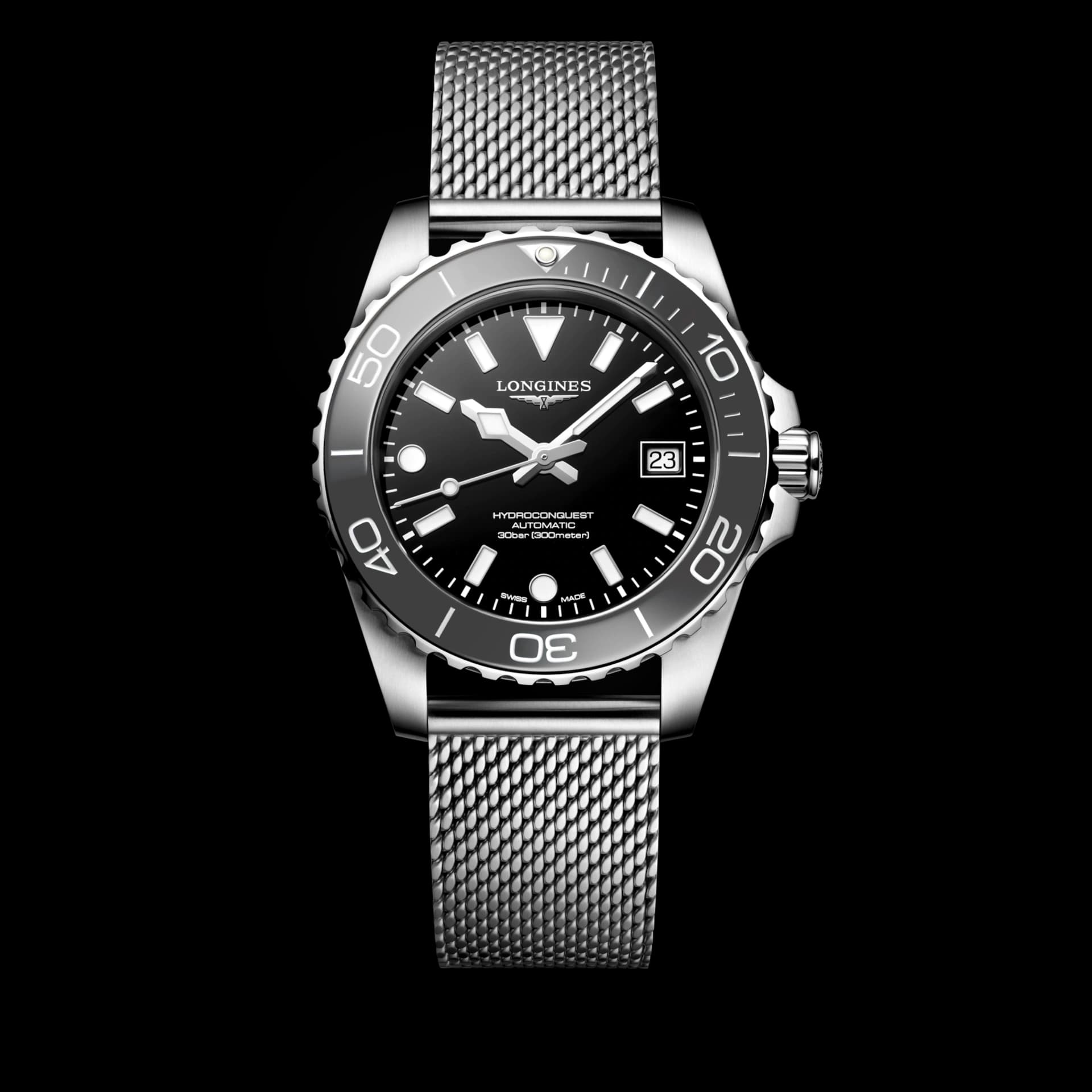 Longines HydroConquest 39 mm Siyah