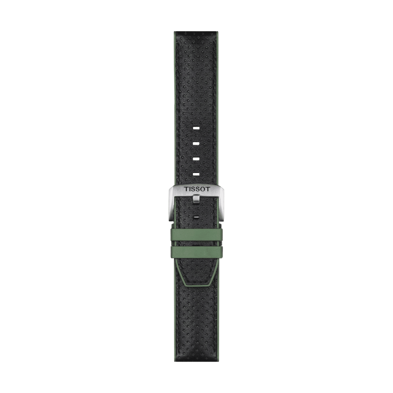 Tissot yeşil deri ve kauçuk kayış boynuz aralığı 22 mm