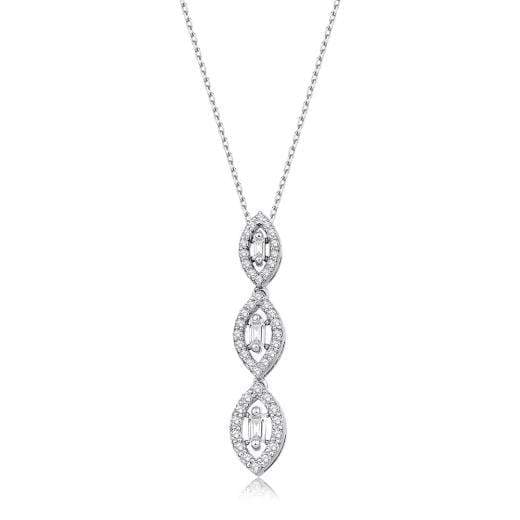 Колье с огранкой багет и бриллиантами · 0.42 ct