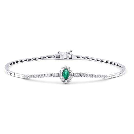 Браслет с изумрудами и бриллиантами · 0.48 ct