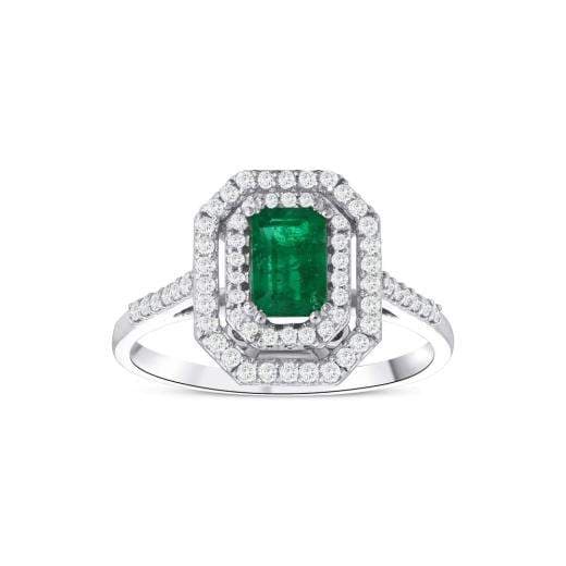 Кольцо с натуральными изумрудами и бриллиантами · 0.94 ct