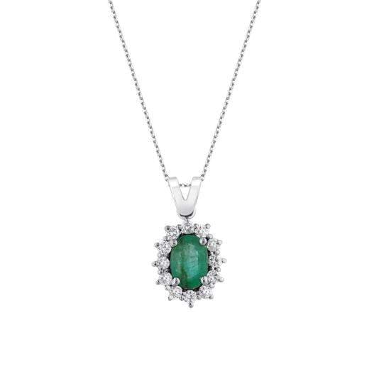 Колье с натуральными изумрудами и бриллиантами · 0.95 ct