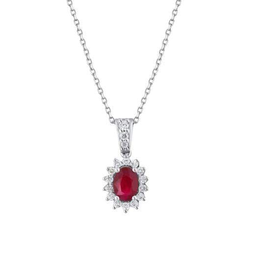Колье с натуральными рубинами и бриллиантами · 0.98 ct