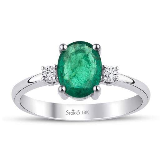 Кольцо с натуральными изумрудами и бриллиантами · 1.22 ct
