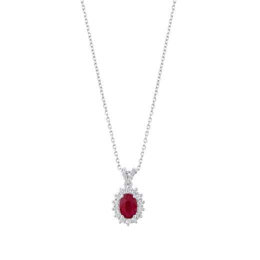 Колье с натуральными рубинами и бриллиантами · 1.23 ct