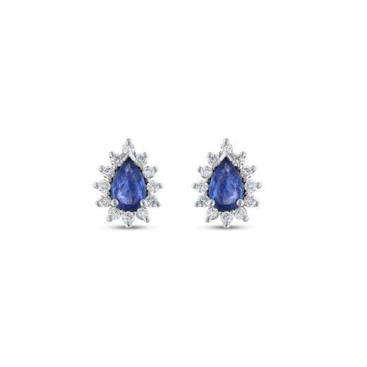Серьги с натуральными сапфирами и бриллиантами · 1.25 ct