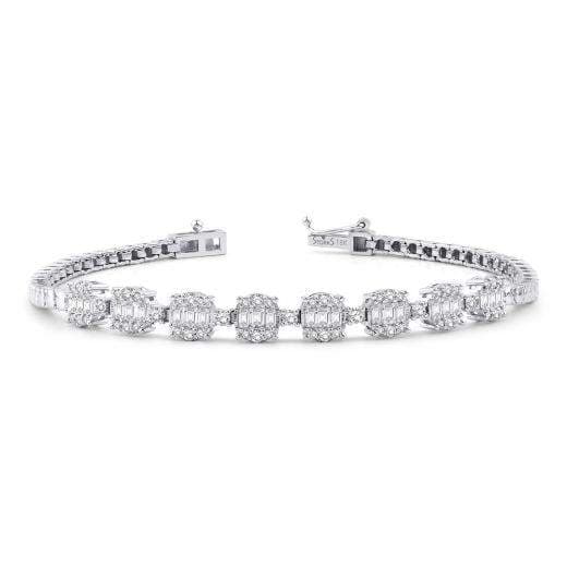 Браслет с огранкой багет и бриллиантами · 1.30 ct