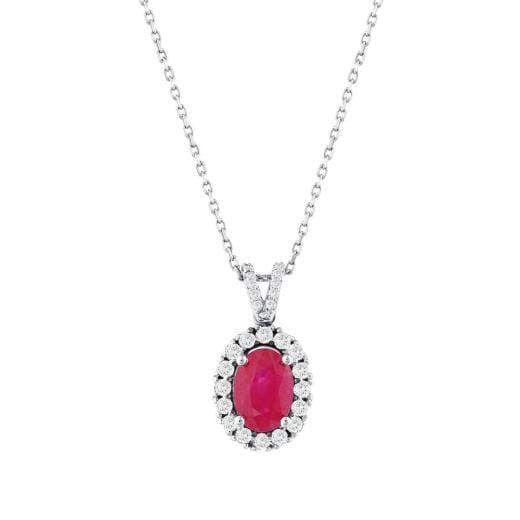 Колье с натуральными рубинами и бриллиантами · 1.32 ct
