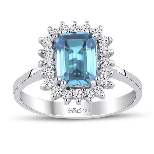 1.70 ct. Diamond Aquamarine Ring