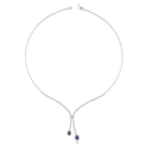 1.74 Karat Pırlanta Laranj Doğal Safir Kolye