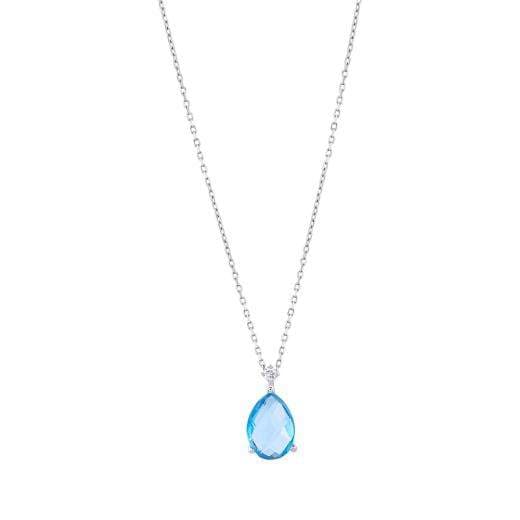 1.99 Karat Pırlanta Mavi Topaz Kolye