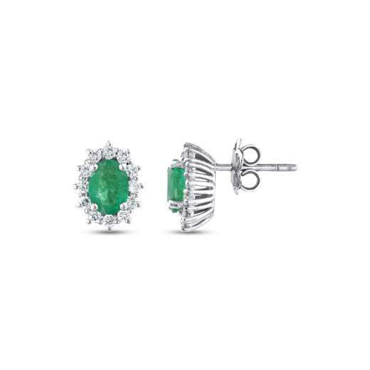 2.04 ct. Diamond Natural Emerald Earrings