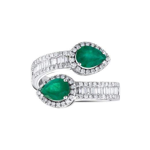 2.05 ct. Diamond Baguette Natural Emerald Ring