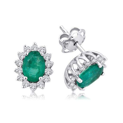 Серьги с натуральными изумрудами и бриллиантами · 2.06 ct