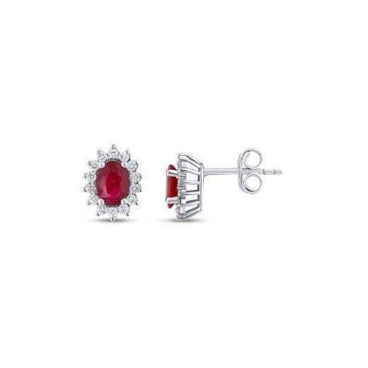2.08 ct. Diamond Natural Ruby Earrings