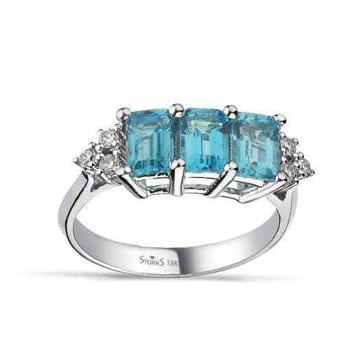 2.23 ct. Diamond Blue Topaz Tria Ring