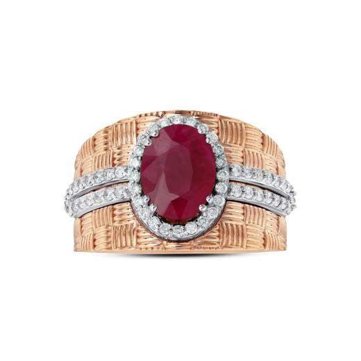 2.50 ct. Diamond Natural Ruby Ring