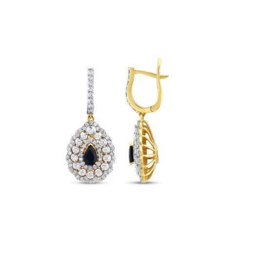 Серьги с натуральными сапфирами и бриллиантами · 2.86 ct