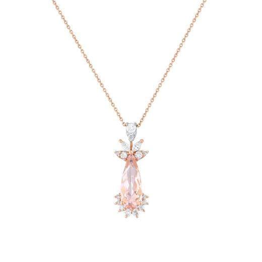 Колье с морганитом и бриллиантами · 2.90 ct