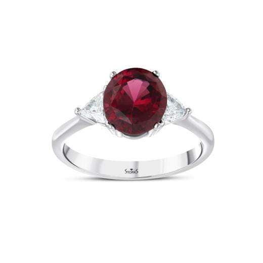 Кольцо с натуральными рубинами и бриллиантами · 3.14 ct