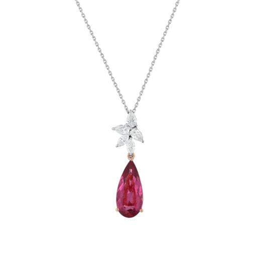 4.51 ct. Diamond Natural Ruby Necklace