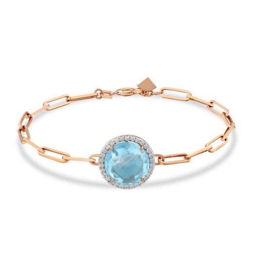 6.78 ct. Diamond Blue Topaz Bracelet