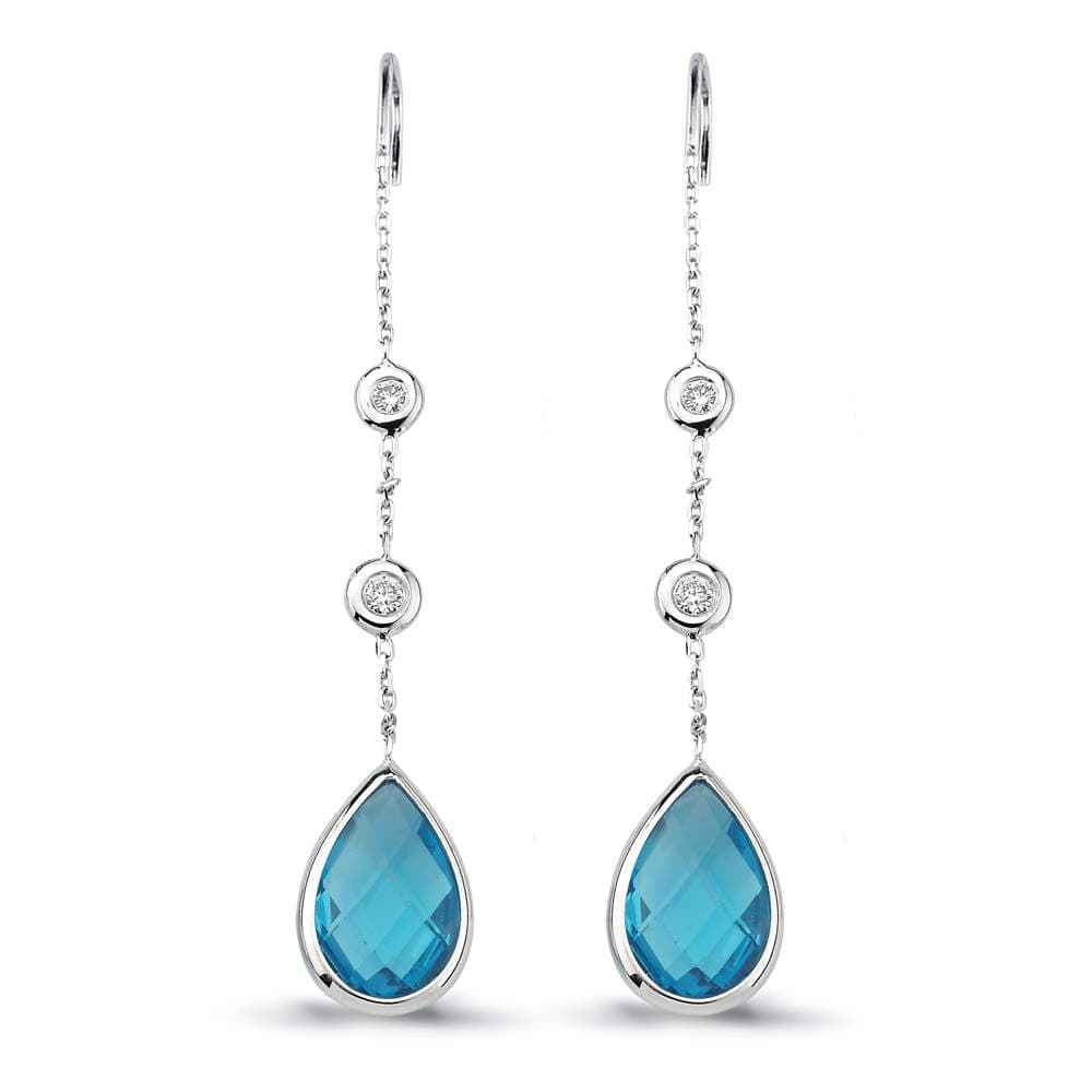 7.80 ct. Diamond Blue Topaz Earrings