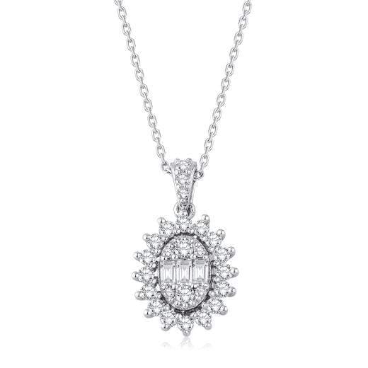 Колье с огранкой багет и бриллиантами · 0.43 ct