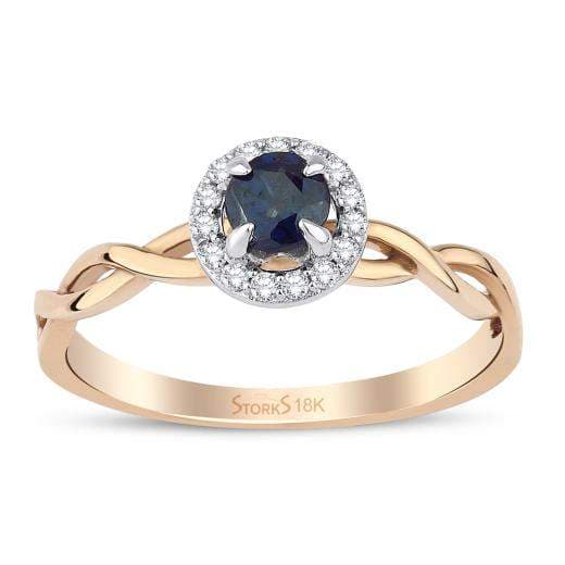 Кольцо с натуральными сапфирами и бриллиантами · 0.47 ct