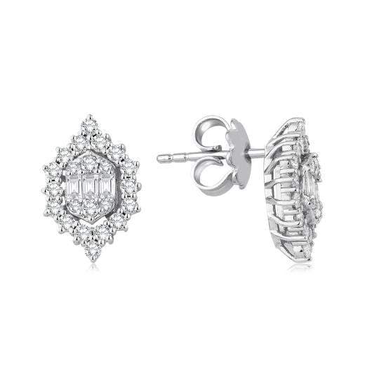 Серьги с огранкой багет и бриллиантами · 0.88 ct