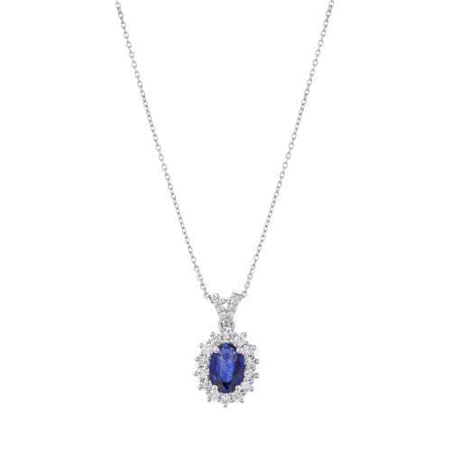 Колье с натуральными сапфирами и бриллиантами · 1.05 ct