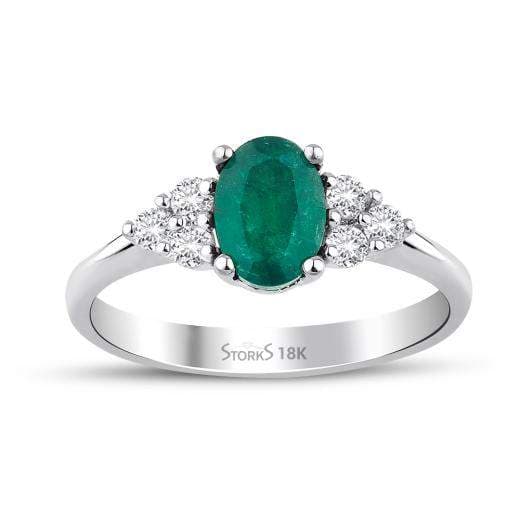Кольцо с натуральными изумрудами и бриллиантами · 1.07 ct