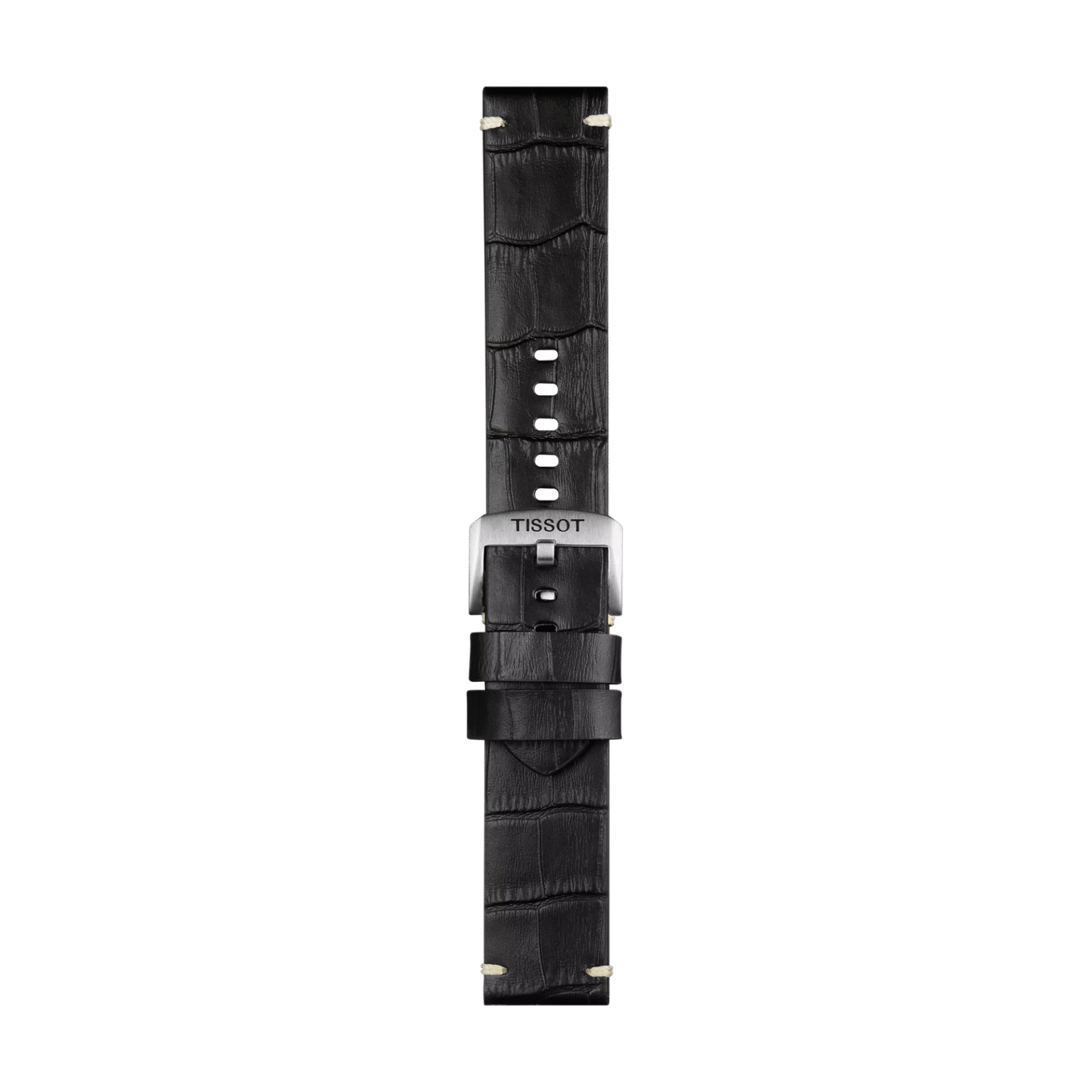 Tissot siyah deri kayış boynuz aralığı 22 mm