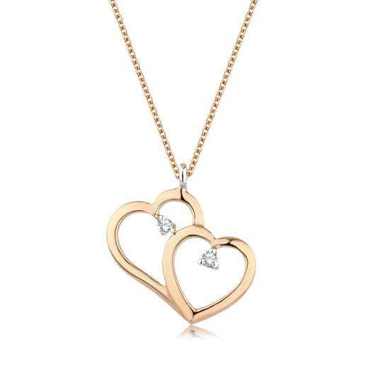 0.03 Karat Pırlanta Heart Kolye