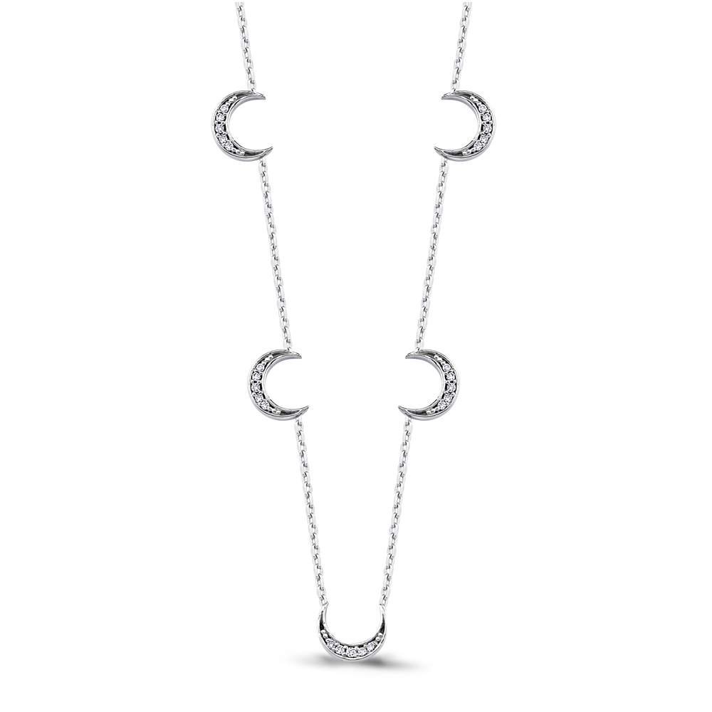 0.07 Karat Pırlanta Crescent Kolye