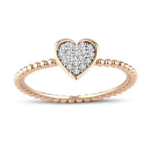 0.12 ct. Diamond Heart Ring