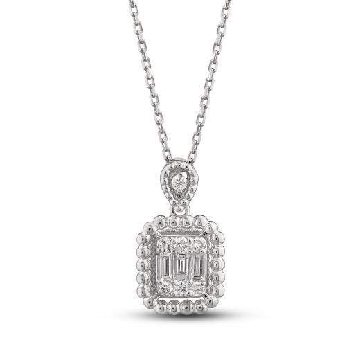0.18 ct. Diamond Baguette Necklace