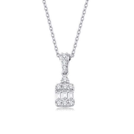 0.20 ct. Diamond Baguette Necklace