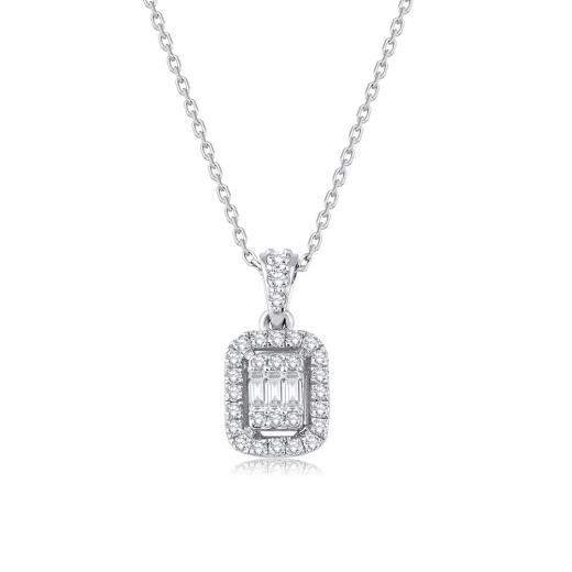 0.21 ct. Diamond Baguette Necklace