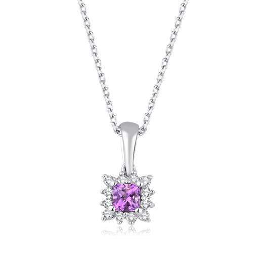 0.22 ct. Diamond Amethyst Necklace