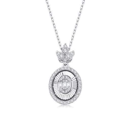 0.29 ct. Diamond Baguette Necklace