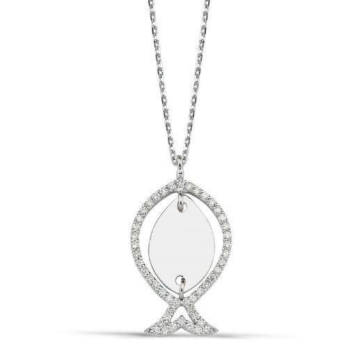 0.30 ct. Diamond Fish Necklace