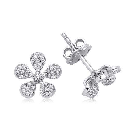 0.37 ct. Diamond Flower Earrings
