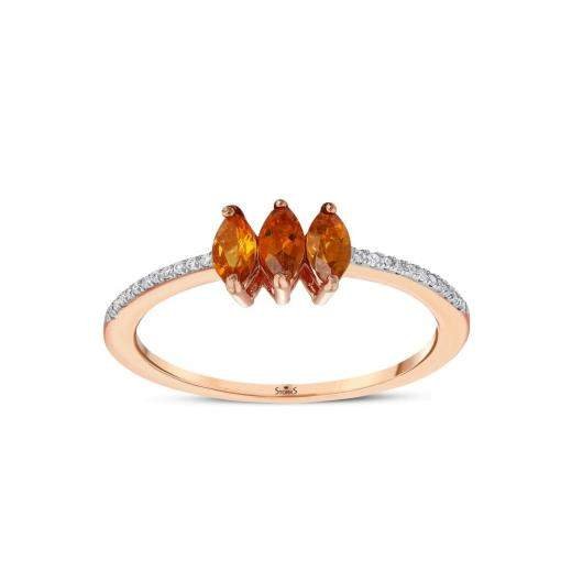 0.41 Karat Pırlanta Citrine Yüzük