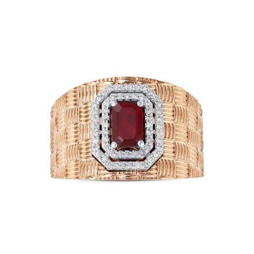 Кольцо с натуральными рубинами и бриллиантами · 0.66 ct