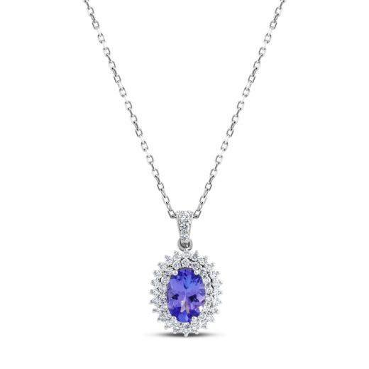 0.96 Karat Pırlanta Tanzanite Kolye