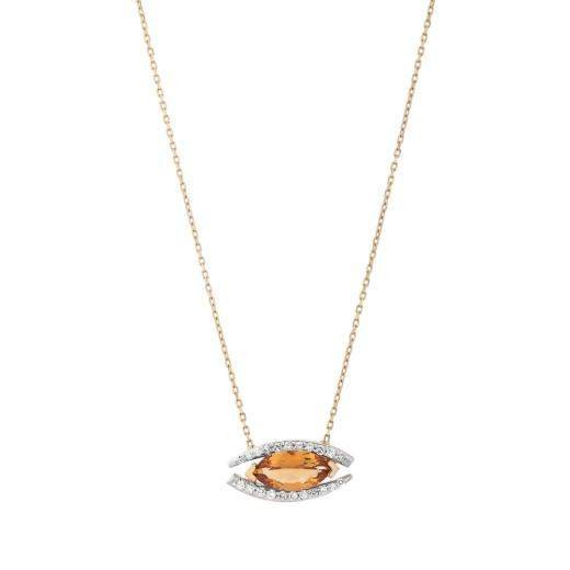 1.12 Karat Pırlanta Citrine Kolye