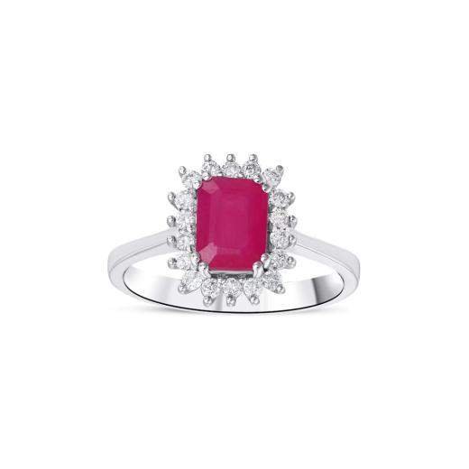 1.77 ct. Diamond Natural Ruby Ring