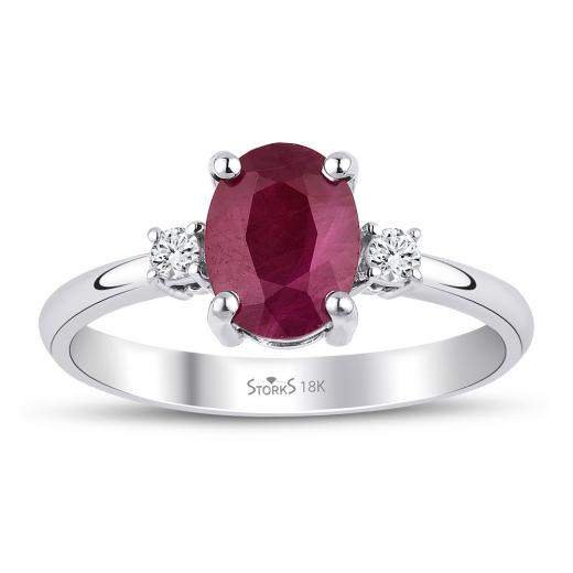 1.91 ct. Diamond Natural Ruby Ring
